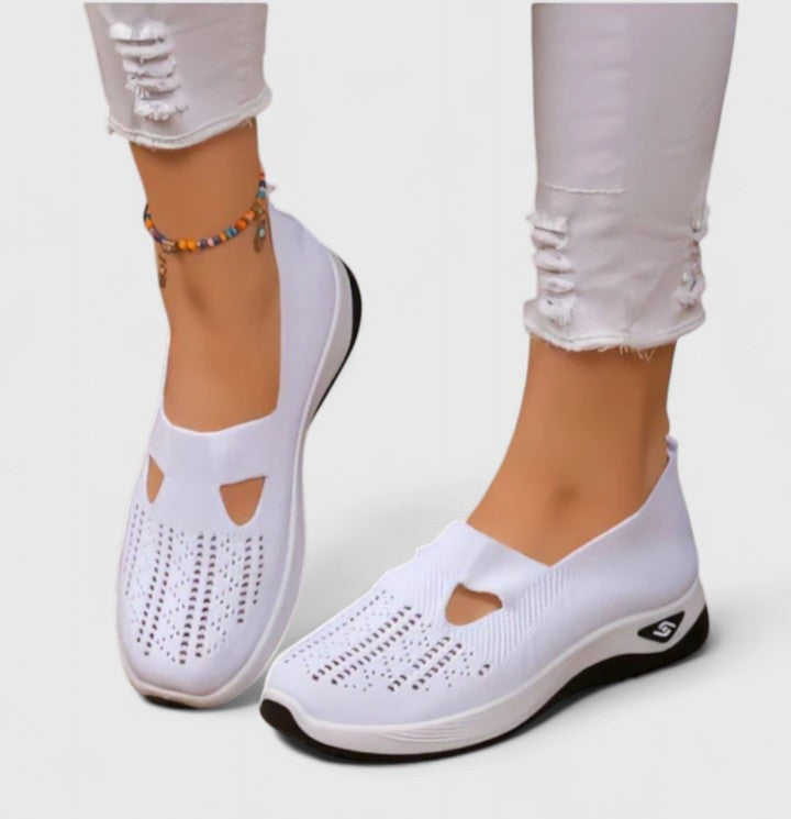 Cómodas Zapatillas para Mujer Sin-Cordones Malla-Transpirable Ligeras