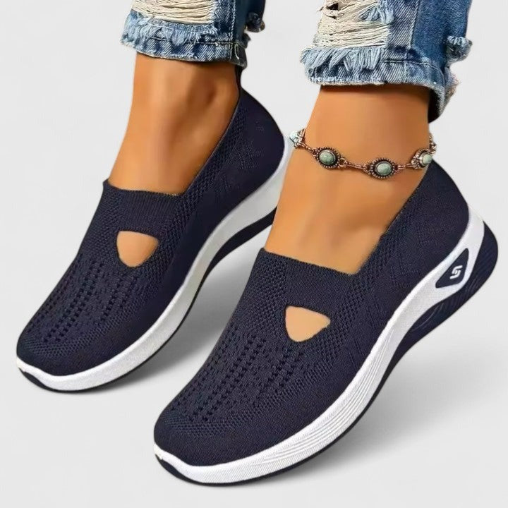 Cómodas Zapatillas para Mujer Sin-Cordones Malla-Transpirable Ligeras