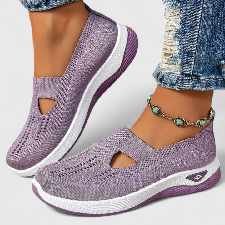 Cómodas Zapatillas para Mujer Sin-Cordones Malla-Transpirable Ligeras