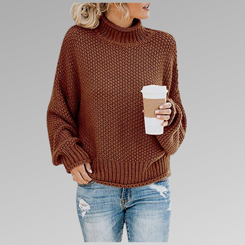 Cómodo Jersey de Punto para Mujer Corte-Holgado Punto-Suave Cálido