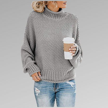 Cómodo Jersey de Punto para Mujer Corte-Holgado Punto-Suave Cálido