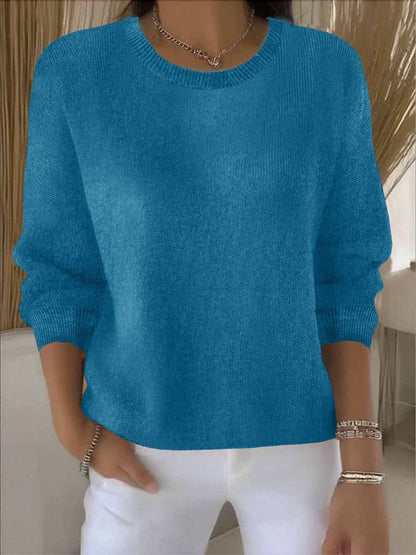 Cómodo Jersey de Punto para Mujer Manga-Larga Punto-Suave