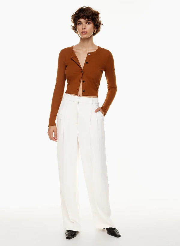 Cómodo Pantalón para Mujer Tiro-Alto Pierna-Ancha Corte-Fluido