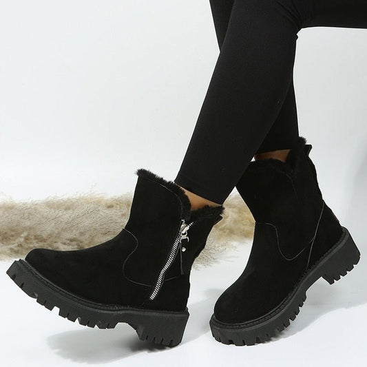 Cómodos Botines para Mujer Ante-Sintético Con-Forro Con-Cremallera
