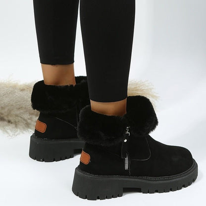 Cómodos Botines para Mujer Ante-Sintético Con-Forro Con-Cremallera