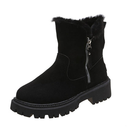 Cómodos Botines para Mujer Ante-Sintético Con-Forro Con-Cremallera