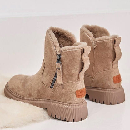 Cómodos Botines para Mujer Ante-Sintético Con-Forro Con-Cremallera
