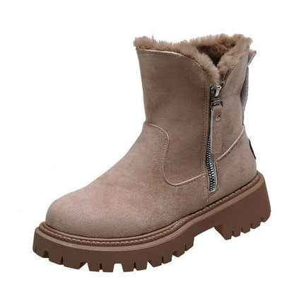 Cómodos Botines para Mujer Ante-Sintético Con-Forro Con-Cremallera