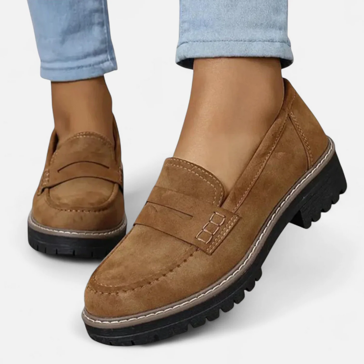 Cómodos Mocasines para Mujer Suela-Gruesa Estilo-Clásico