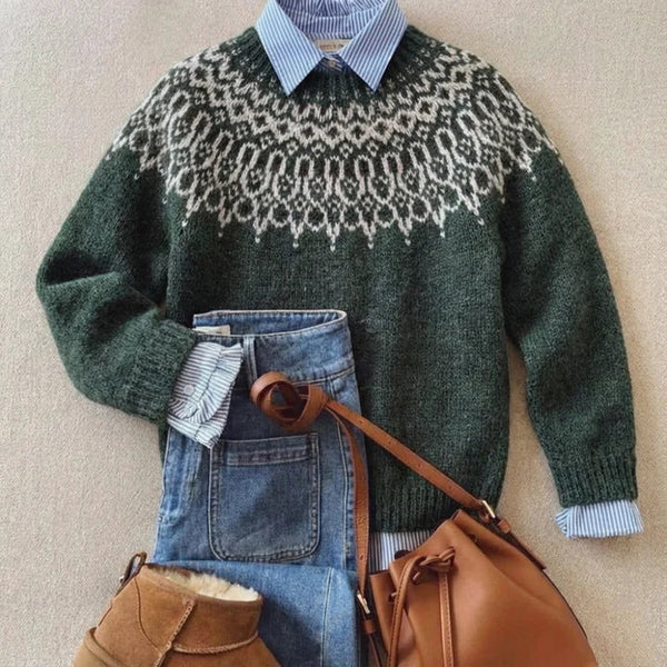 Jasmin - Nordic Pattern Knit Sweater