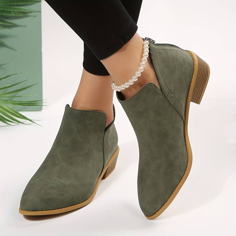 Caroline | Women’s Casual Low Heel Slip-On Boots