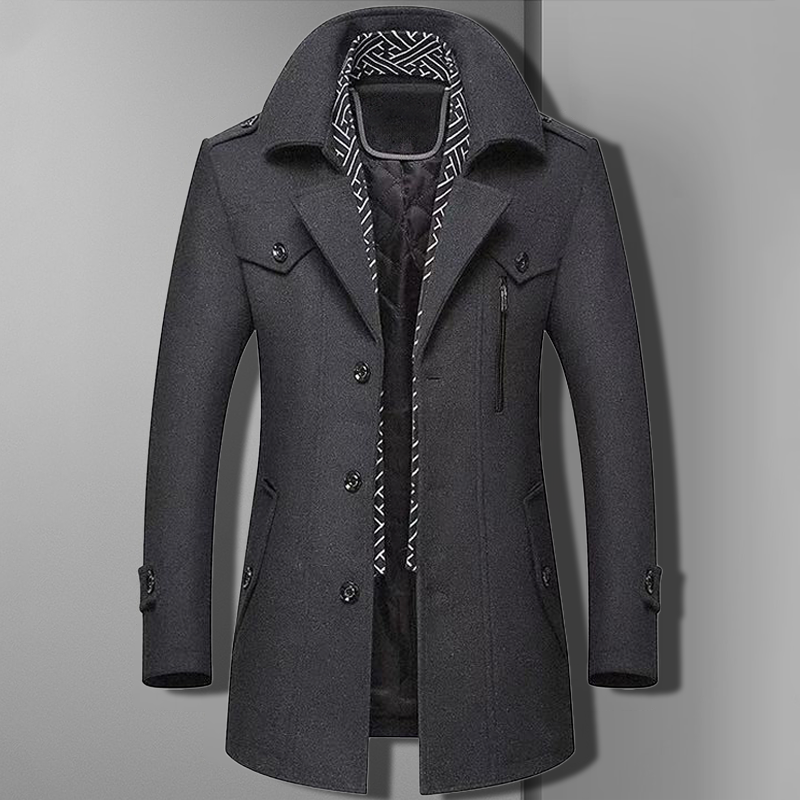 Patrick | Men’s Double Breasted Military Style Overcoat