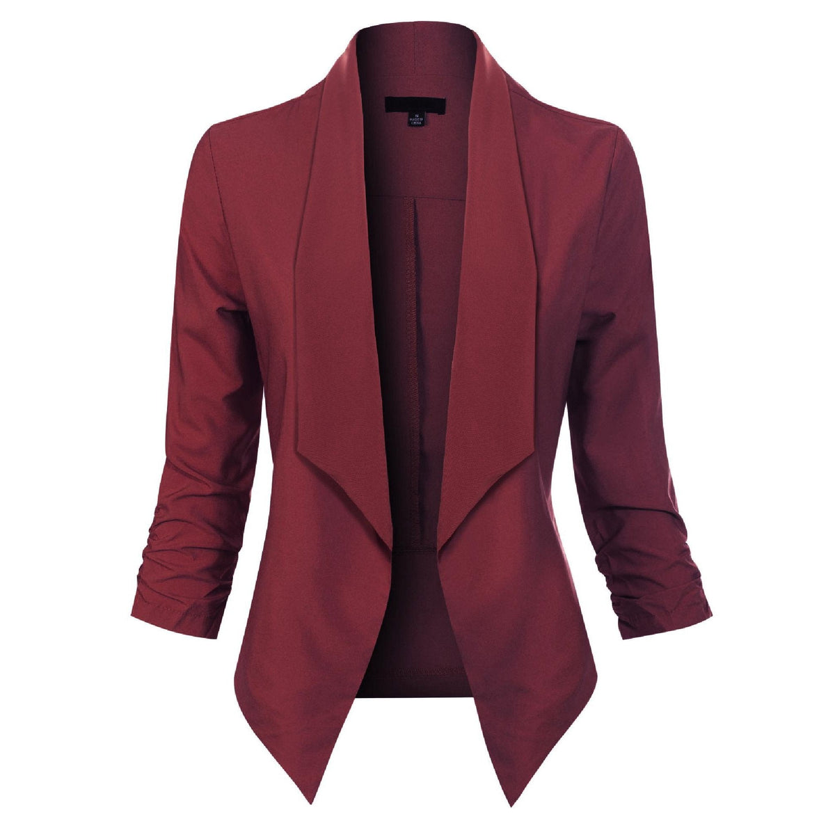 Elegante Blazer para Mujer Corte-Abierto Manga-Larga Versátil
