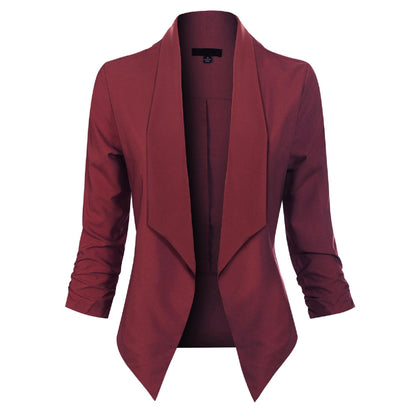 Elegante Blazer para Mujer Corte-Abierto Manga-Larga Versátil