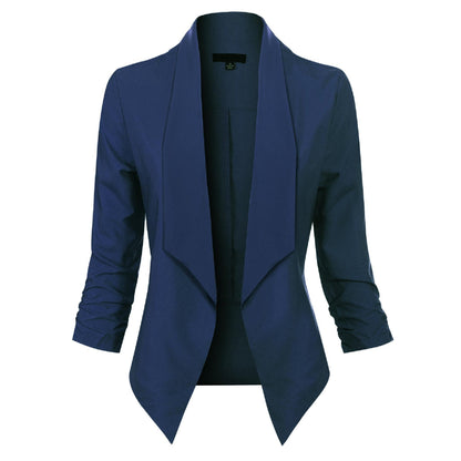 Elegante Blazer para Mujer Corte-Abierto Manga-Larga Versátil
