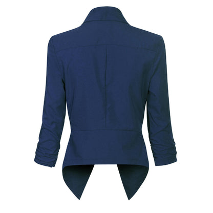 Elegante Blazer para Mujer Corte-Abierto Manga-Larga Versátil