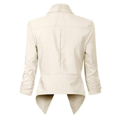 Elegante Blazer para Mujer Corte-Abierto Manga-Larga Versátil