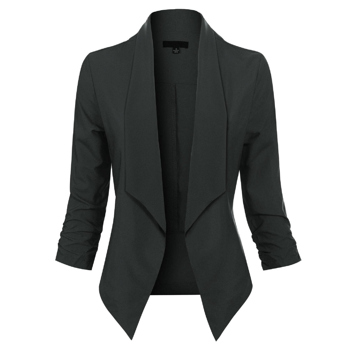 Elegante Blazer para Mujer Corte-Abierto Manga-Larga Versátil