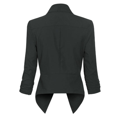 Elegante Blazer para Mujer Corte-Abierto Manga-Larga Versátil