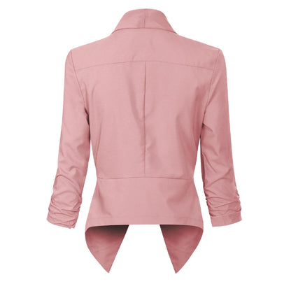 Elegante Blazer para Mujer Corte-Abierto Manga-Larga Versátil