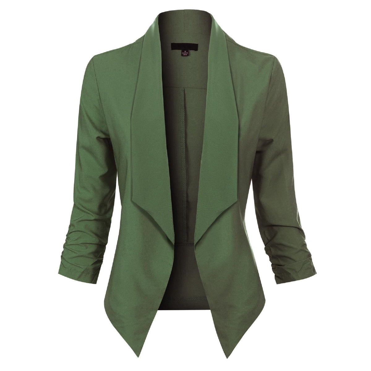Elegante Blazer para Mujer Corte-Abierto Manga-Larga Versátil