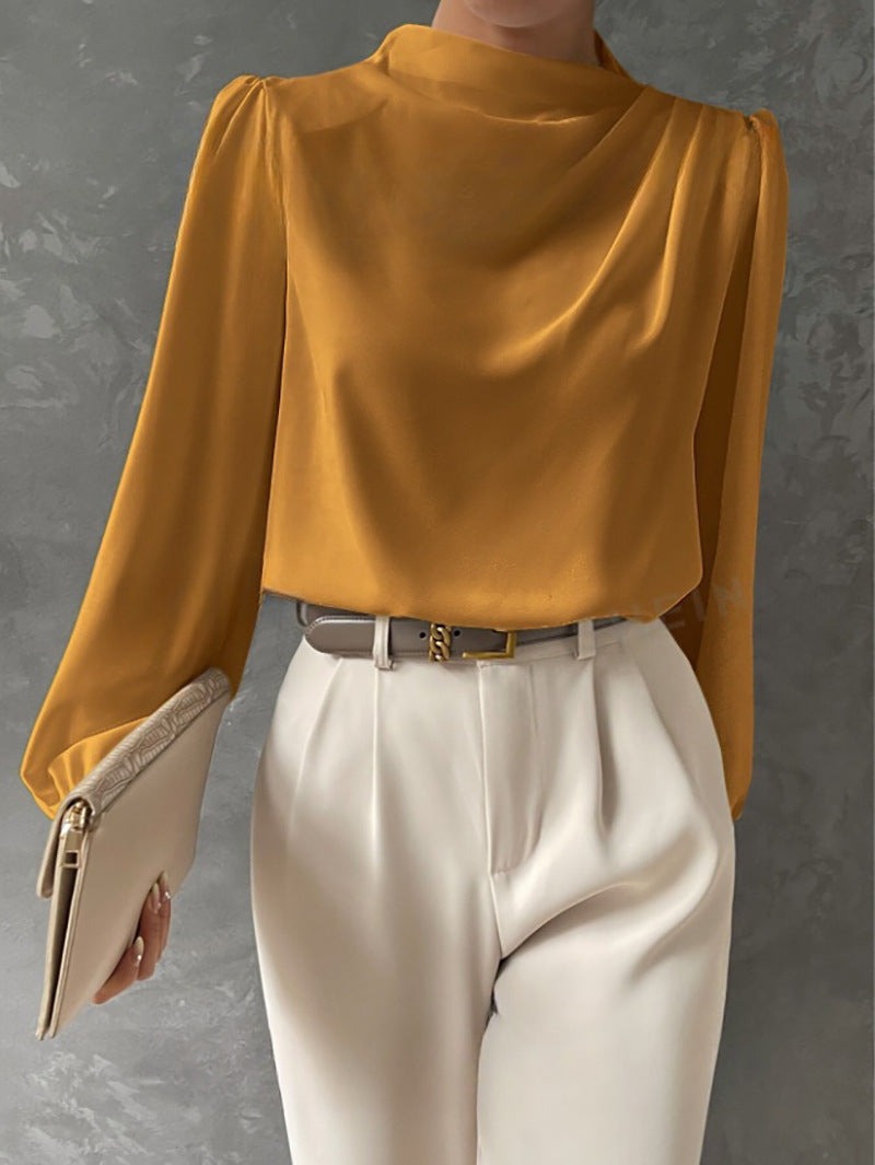 Elegante Blusa para Mujer Manga-Larga Corte-Holgado Fluida