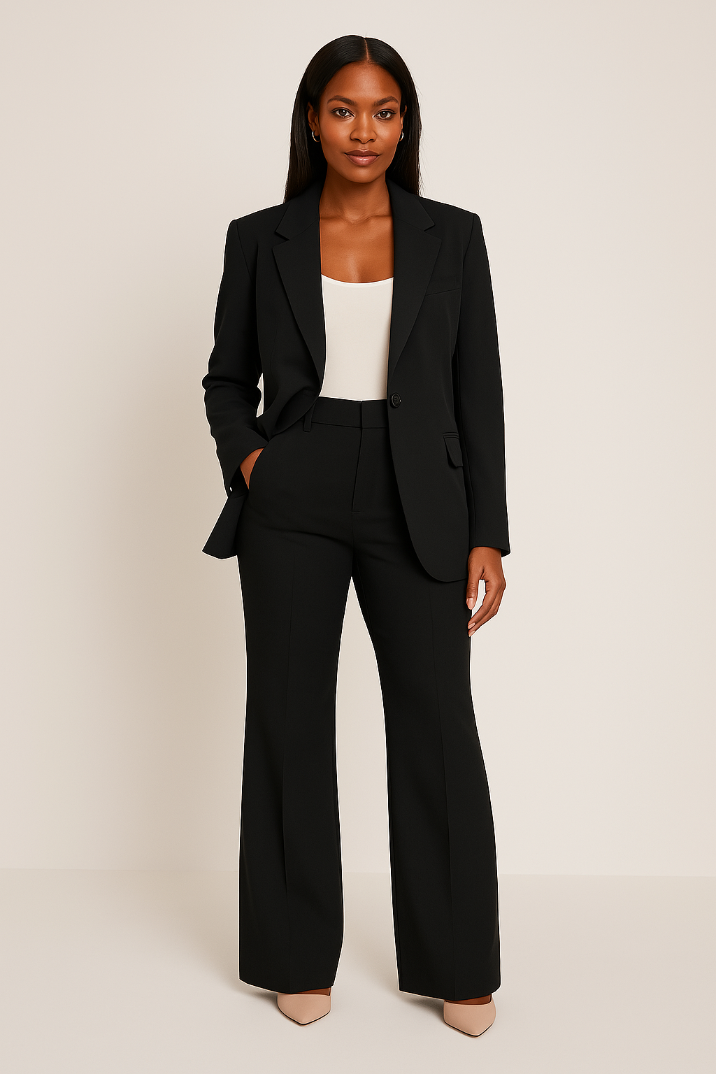 Elegante Conjunto de Dos Piezas para Mujer Corte-Entallado Con-Blazer Estilo-Sastre