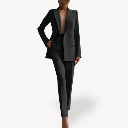Elegante Conjunto de Traje para Mujer Blazer-Largo Corte-Entallado Diseño-Atemporal