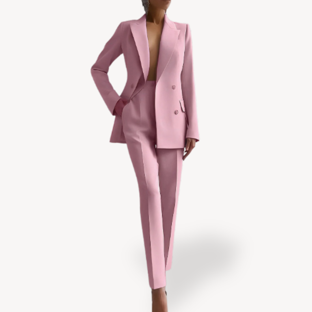 Elegante Conjunto de Traje para Mujer Blazer-Largo Corte-Entallado Diseño-Atemporal