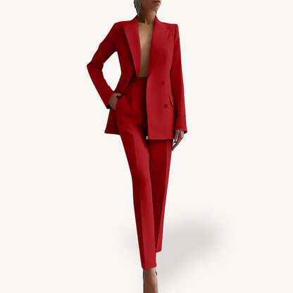 Elegante Conjunto de Traje para Mujer Blazer-Largo Corte-Entallado Diseño-Atemporal