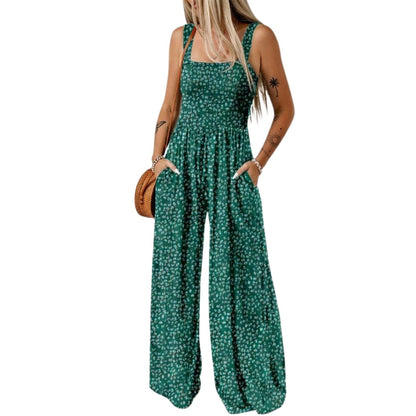 Elegante Mono para Mujer Estampado-Floral Pierna-Ancha
