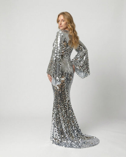 Elegante Vestido de Fiesta para Mujer De-Lentejuelas Brillante Festivo