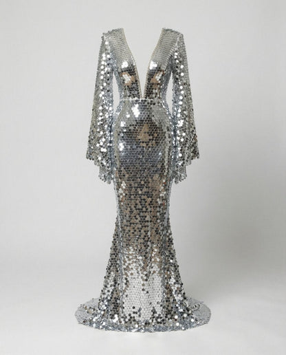 Elegante Vestido de Fiesta para Mujer De-Lentejuelas Brillante Festivo