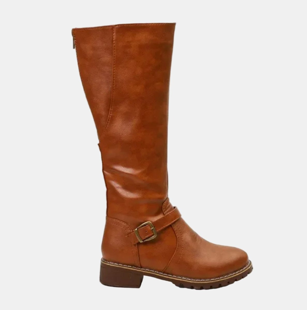 Elegantes Botas Altas para Mujer Con-Cremallera Con-Hebilla Suela-Antideslizante