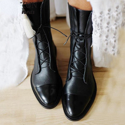 Elegantes Botas para Mujer En-Punta Tacón-Ancho Silueta-Estilizada