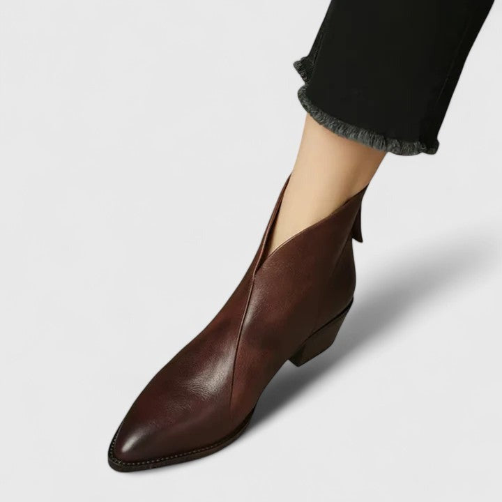 Elegantes Botines para Mujer Tacón-Ancho Corte-al-Tobillo