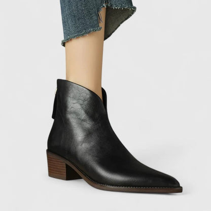 Elegantes Botines para Mujer Tacón-Ancho Corte-al-Tobillo