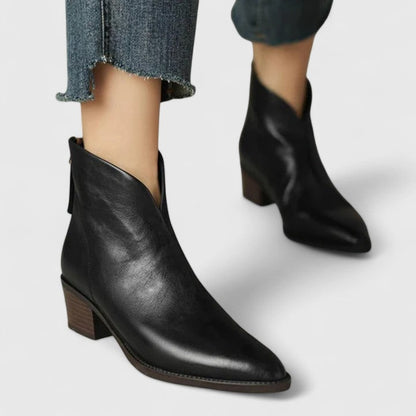 Elegantes Botines para Mujer Tacón-Ancho Corte-al-Tobillo
