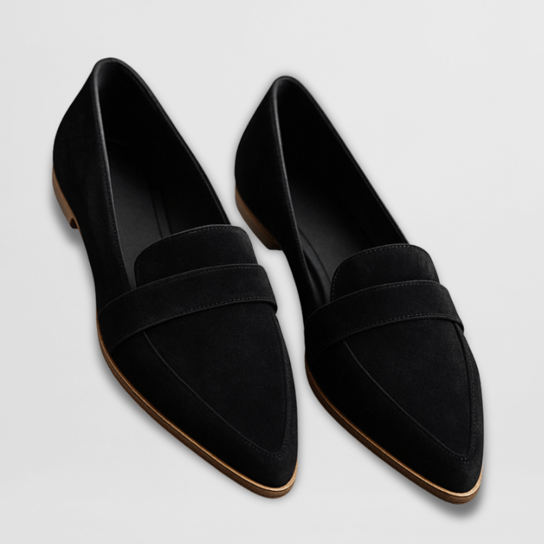 Elegantes Mocasines para Mujer Puntera-Puntiaguda De-Ante Suela-Plana