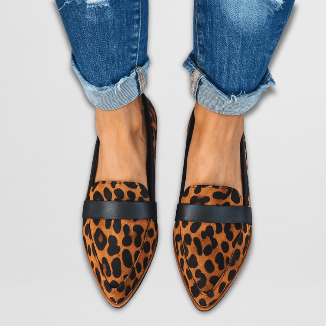 Elegantes Mocasines para Mujer Puntera-Puntiaguda De-Ante Suela-Plana