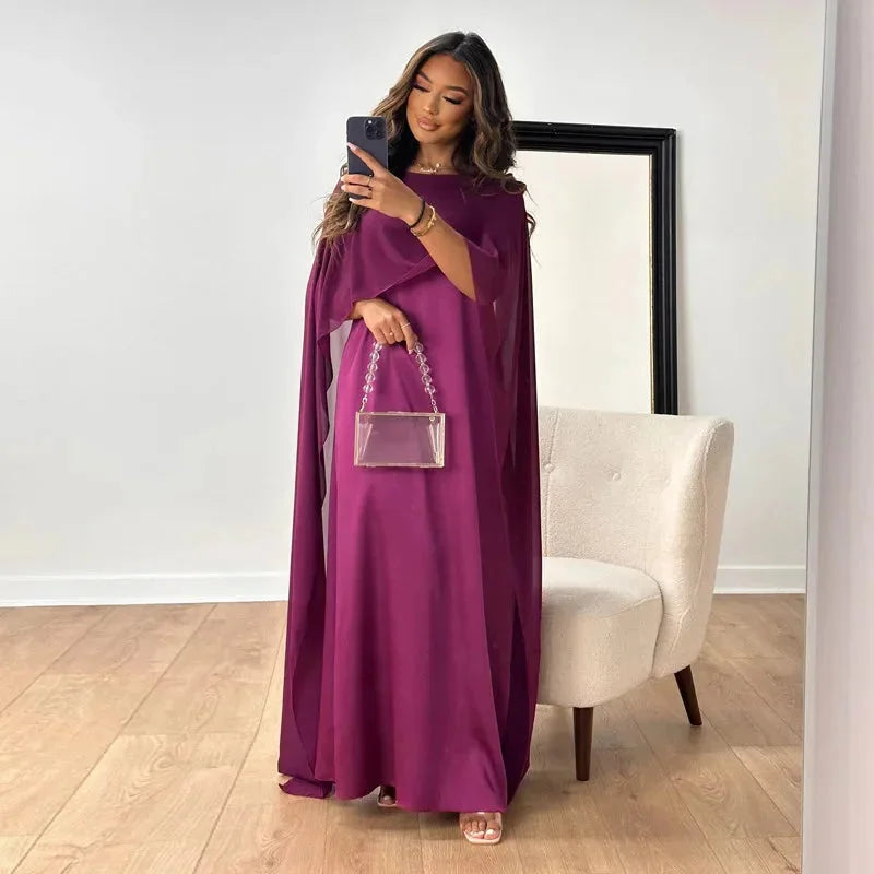 Brooklyn | Women Wedding Guest Cape Maxi Dress