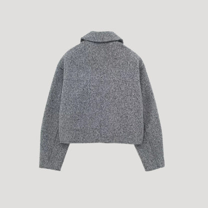 Estilosa Chaqueta de Invierno para Mujer Corte-Corto Con-Cremallera
