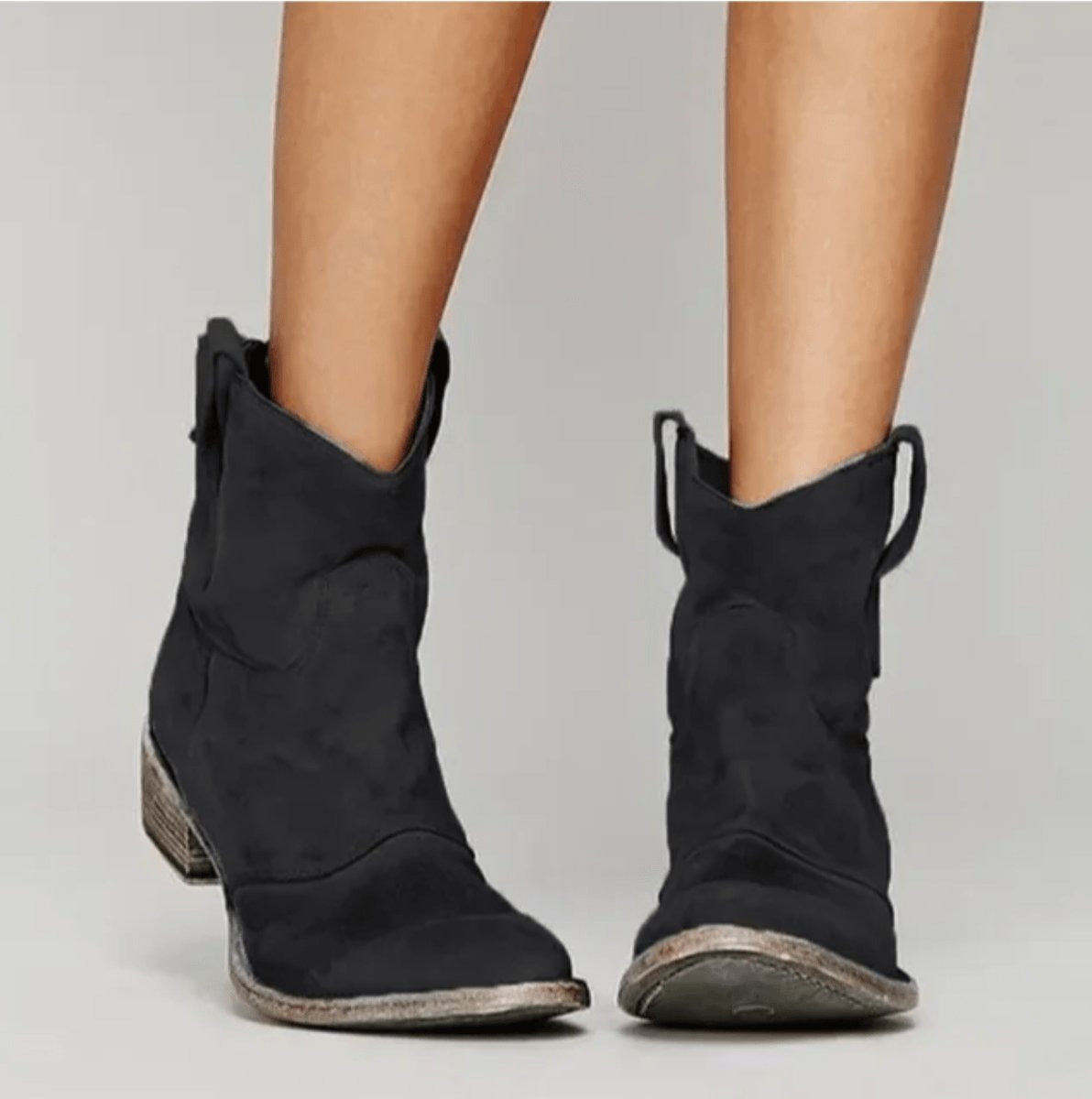Estilosas Botas Altas para Mujer Estilo-Western Ante-Suave Tacón-Plano