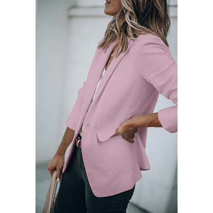 Estiloso Blazer para Mujer Corte-Abierto Manga-Larga Líneas-Limpias