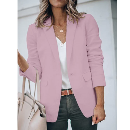 Estiloso Blazer para Mujer Corte-Abierto Manga-Larga Líneas-Limpias