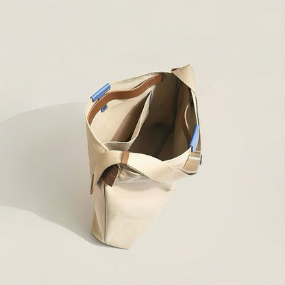 Estiloso Bolso Tote para Mujer de Lona Bloques-de-Color Con-Bandolera