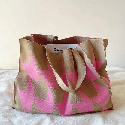 Estiloso Bolso Tote para Mujer de Lona Estampado-Gráfico Diseño-Geométrico