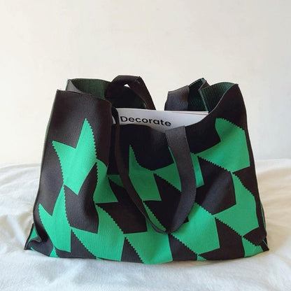 Estiloso Bolso Tote para Mujer de Lona Estampado-Gráfico Diseño-Geométrico