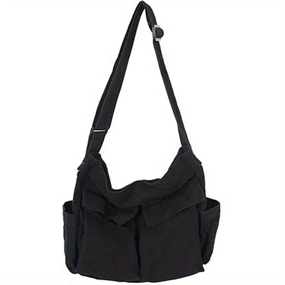 Estiloso Bolso Tote para Mujer de Lona Estilo-Vintage Con-Bolsillos