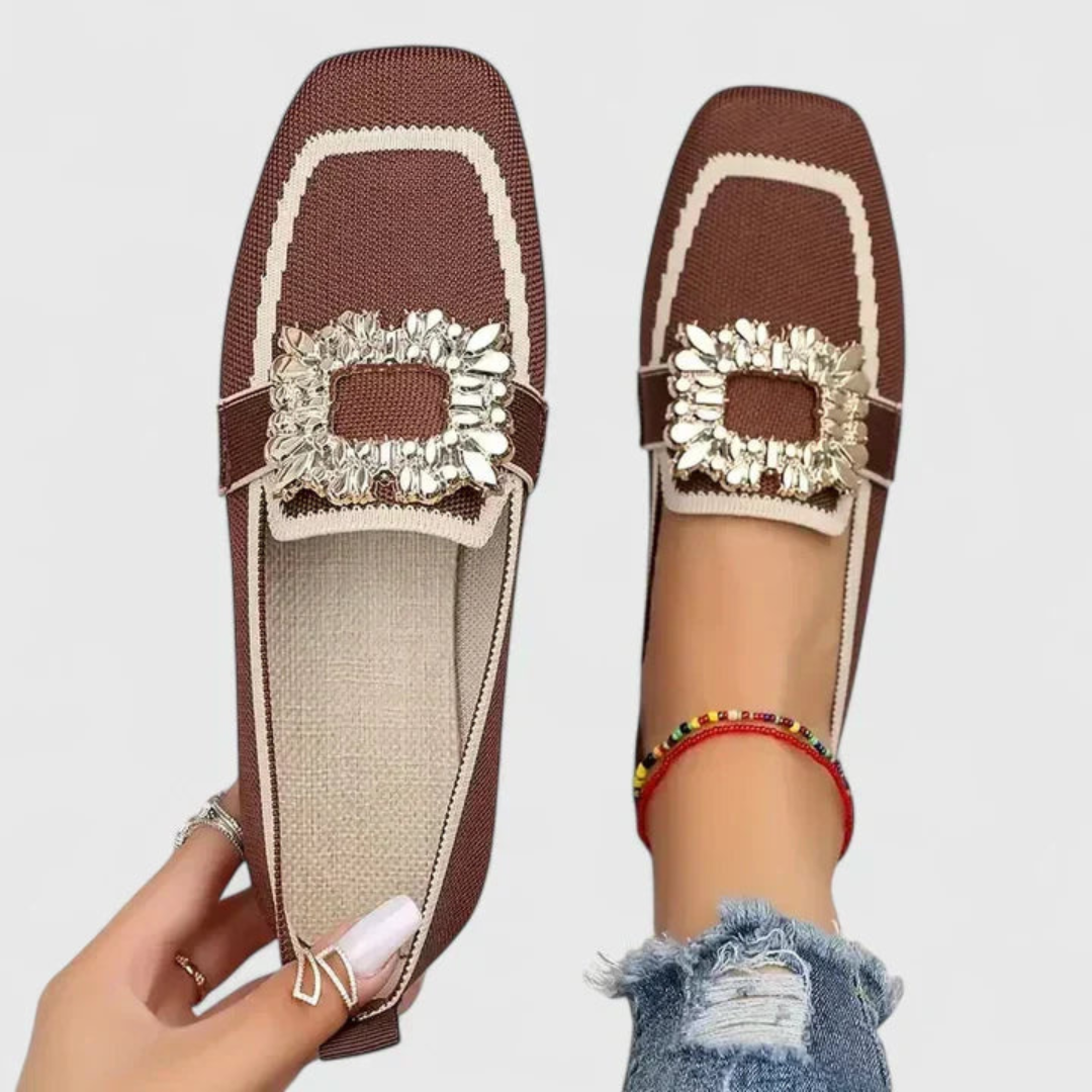 Estilosos Mocasines para Mujer Con-Hebilla Sin-Cordones Cómodos